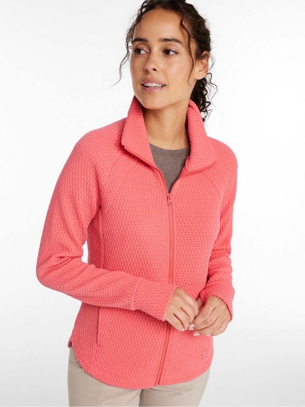 LL Bean Women's Ridgeknit Full-Zip Jacket Medium